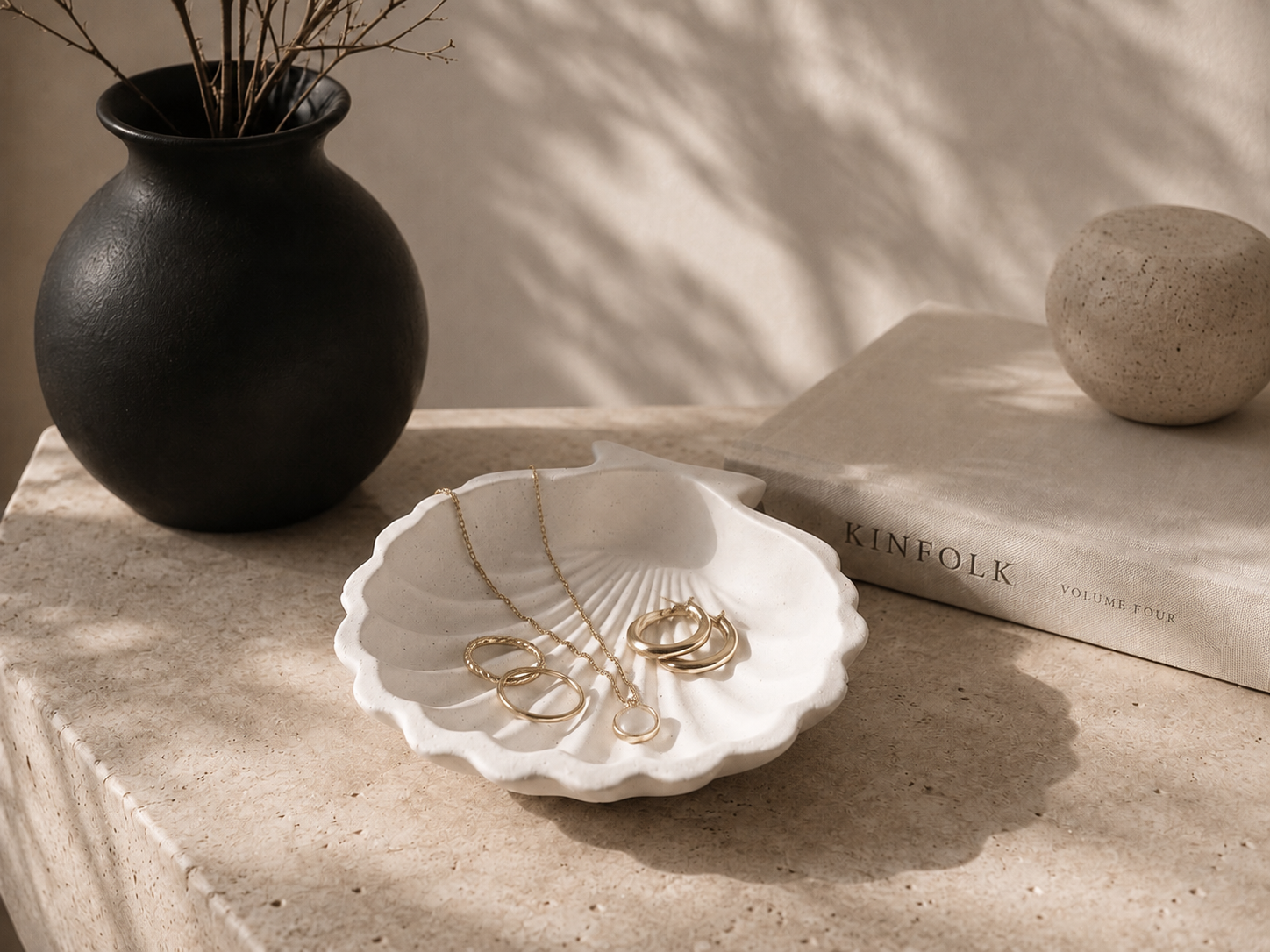 Shell Jewelry Dish — Alabaster handmade candle