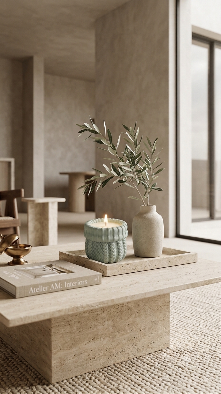 Sage Knit Vessel handmade candle